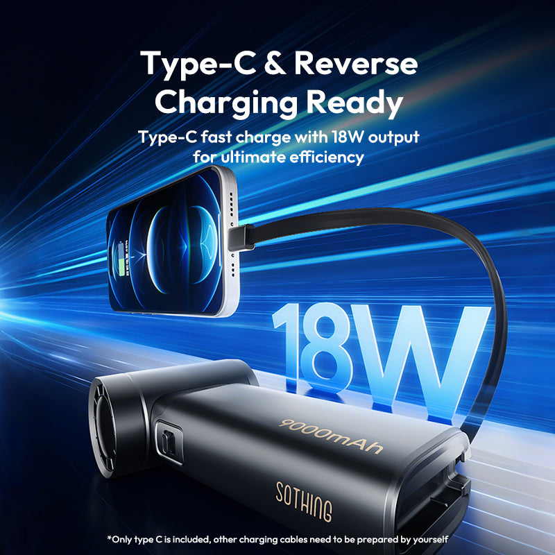 Power Bank Handheld Fan - Engine Power