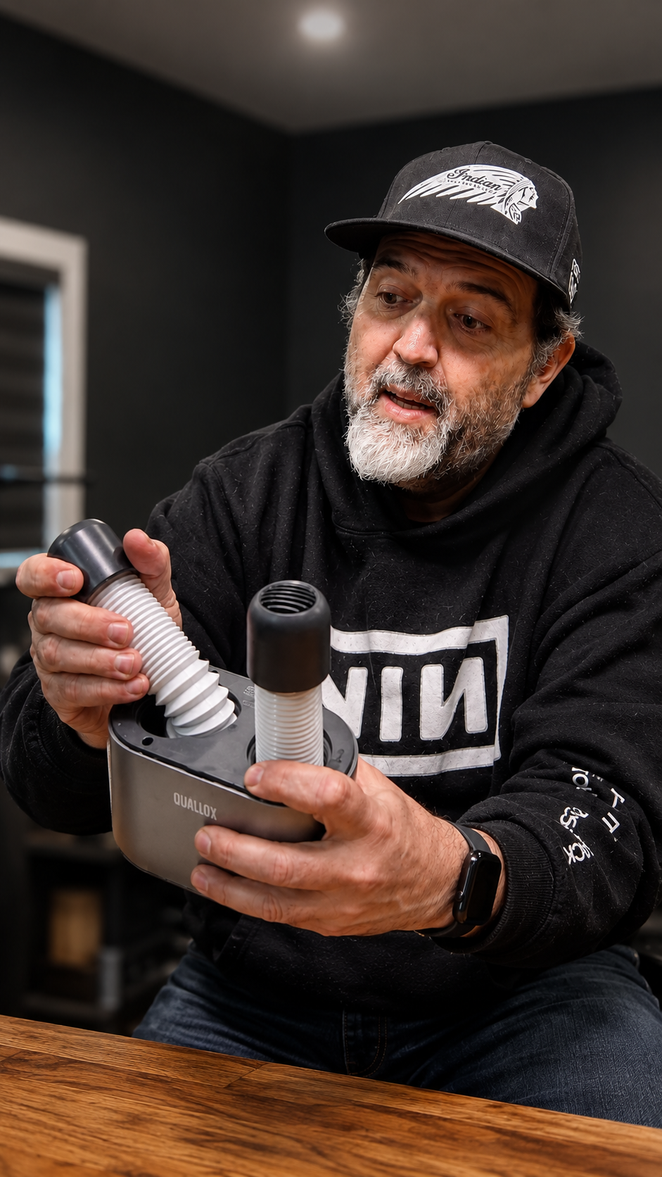 Creator demonstrating the SOTHING Ultra Boot Dryer