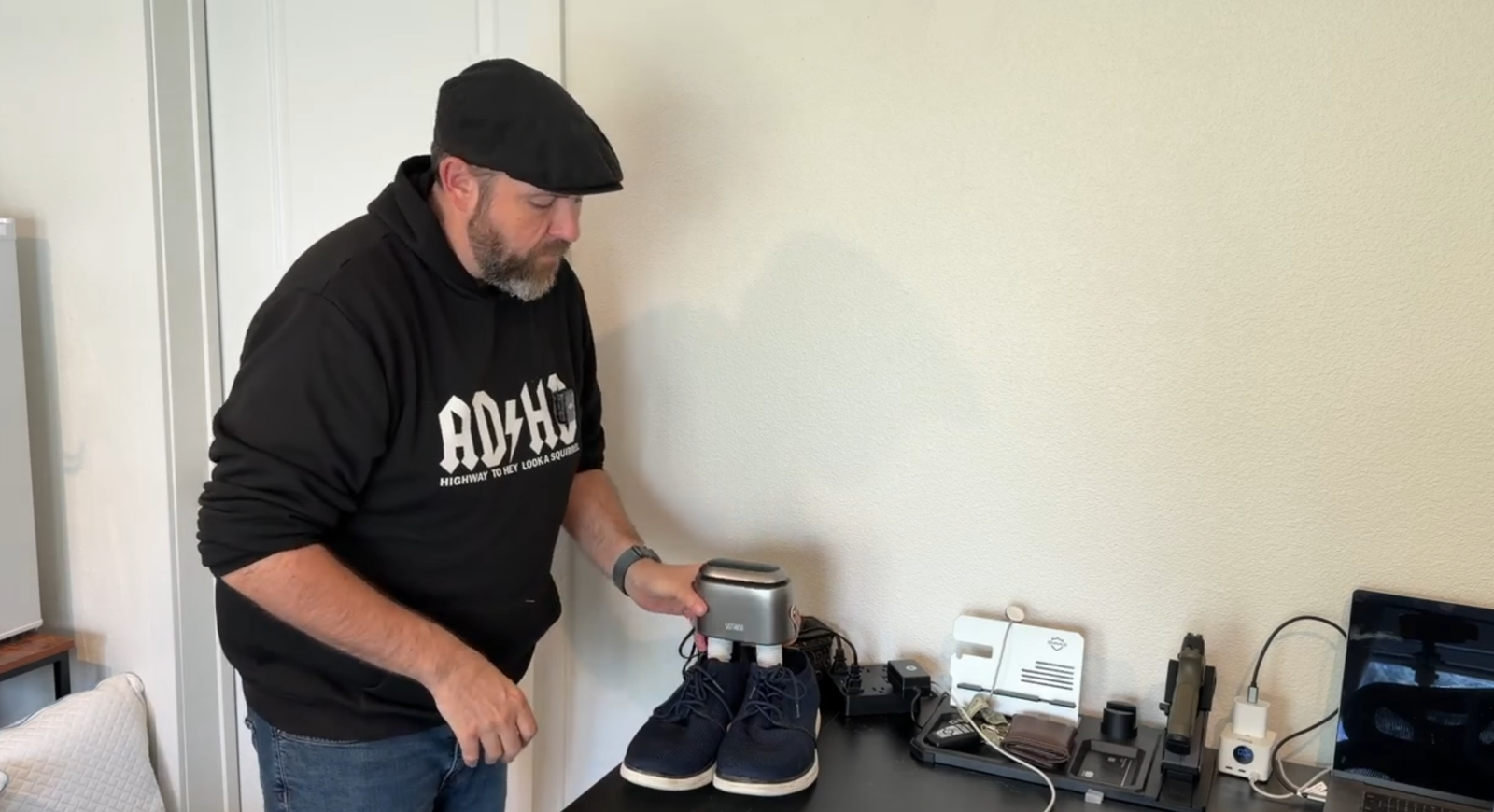 Creator using the SOTHING Ultra Boot Dryer with a pair of shoes