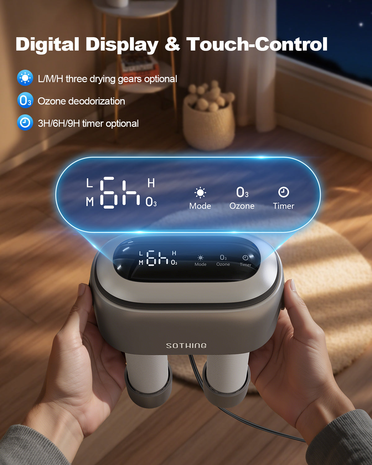 Ultra Grey digital display and touch controls